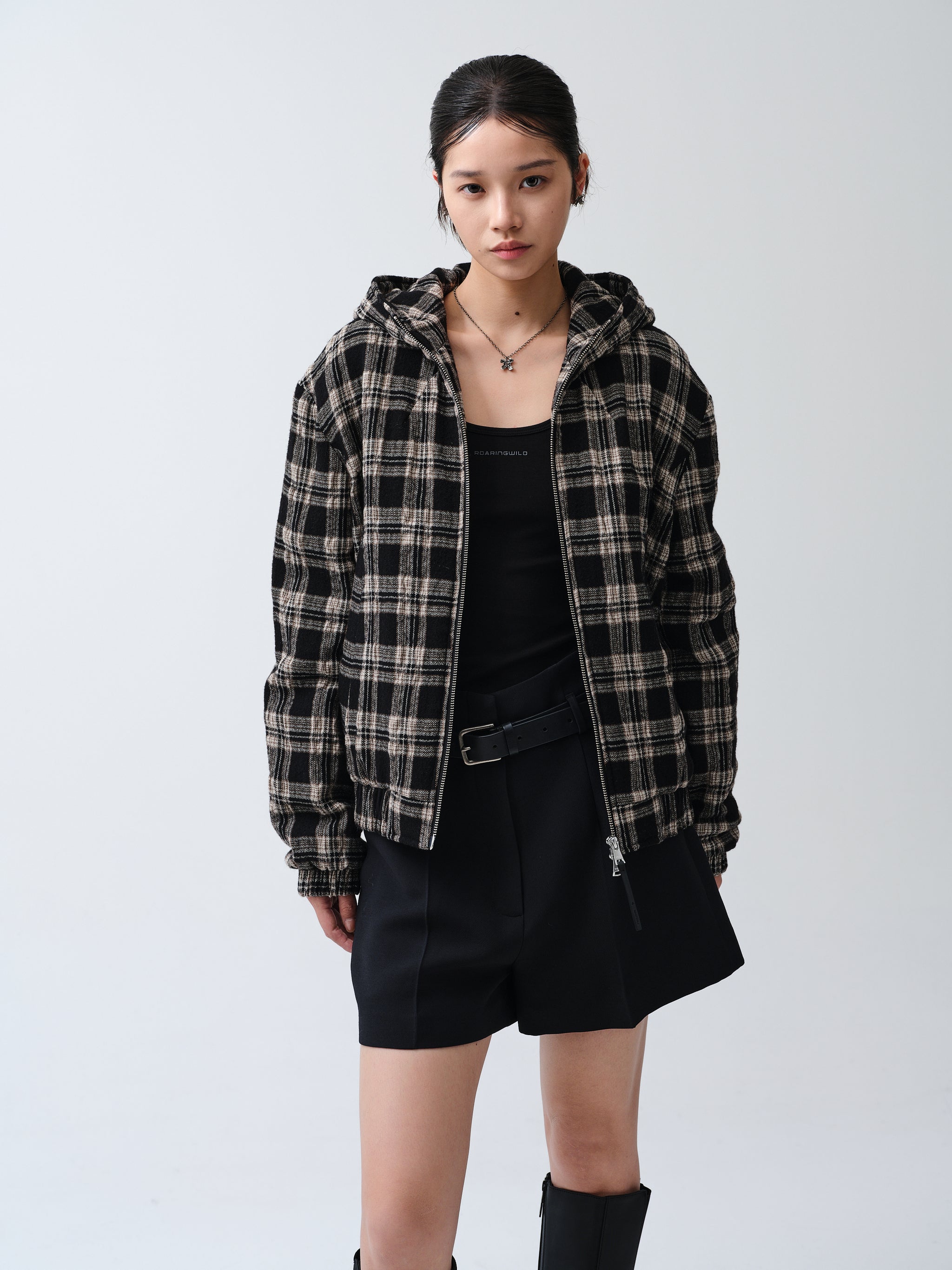 ROARINGWILD CHECK PADDED HOOD JACKET – ROARINGWILD ONLINE STORE